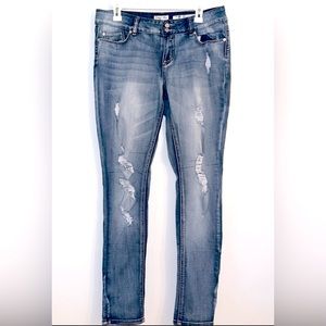 Macy’s Indigo Rein Super Stretchy Distressed Jeans